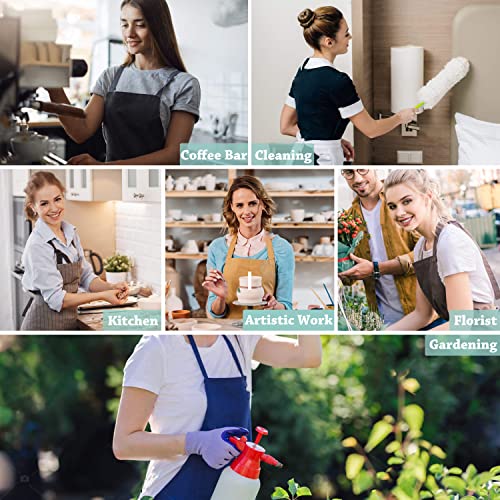 Japanese Apron for Women with 2 Roomy Pockets Linen Cross Back Aprons Cute Pinafore Dress For Kitchen Cooking Baking Work Gardening Painting Crafting (Beige)