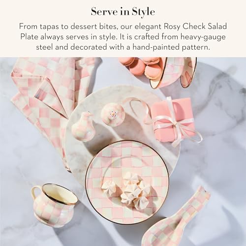 Enamel Salad and Dessert Plate (Rosy Check / 1 Plate)