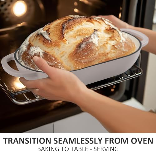 Premium Enameled Cast Iron Dutch Oven for Bread Baking (Gradient Pink / 5 QT)