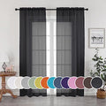 Black Sheer Curtains 90 Inches Long 2 Panels Set (Black / 42"W x 90"L (Pack of 2))