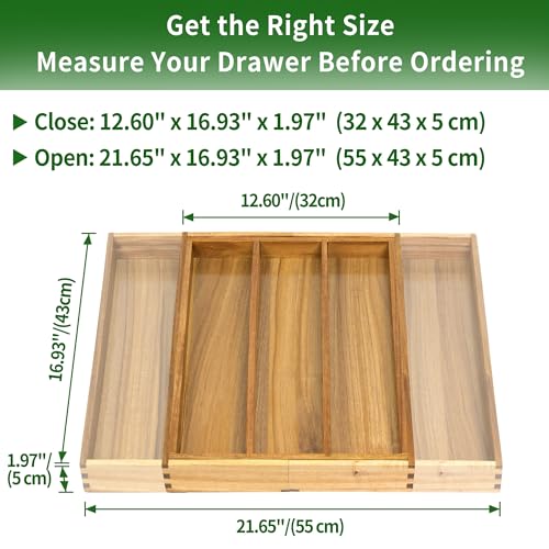 Bamboo Drawer Organizer (Acacia / Large)