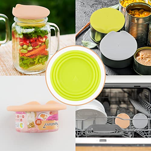 6 PCS Pet Food Can Cover Lids with Mixing Spoon for Dogs and Cats
