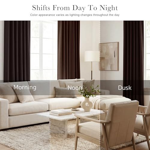 Bedroom Blackout Curtains (Brown / 42"W x 72"L (Pack of 2))