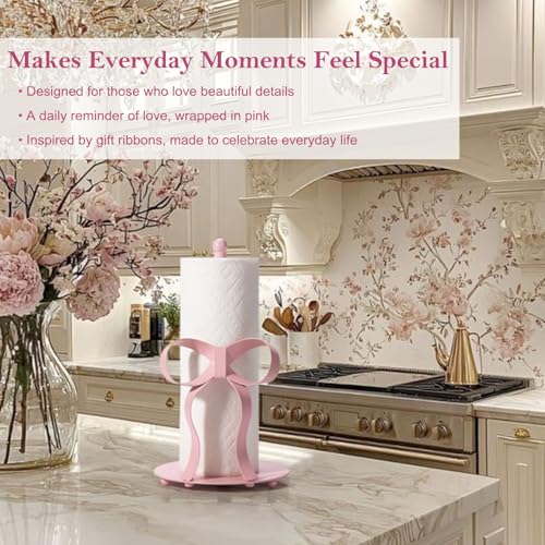 Pink Bow Paper Towel Holder Coutertop (Pink Bow)