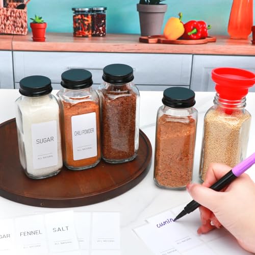 15 Pack 8oz Glass Spice Jars with Grinders