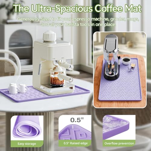 Silicone Coffee Mat 19" x 12" (Purple / 19'' x 12'')