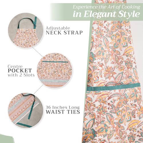 Aprons for women with Pocket 100% Cotton Pack of 1 (157 - Nila)