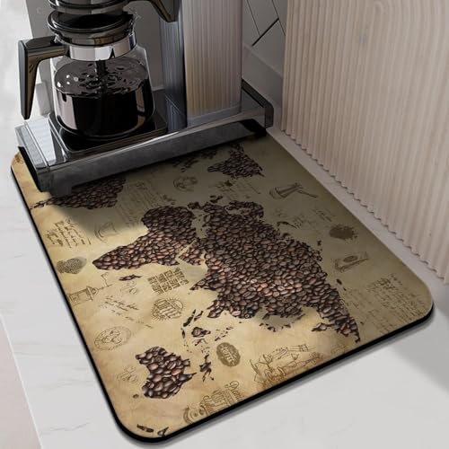 Coffee Bar Mat Accessories for Countertop (Coffee-1-1 / 24" x 18")