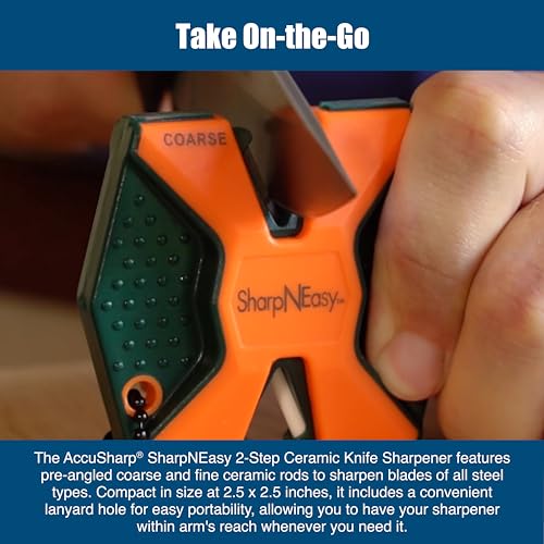 2 Step Coarse and Fine Rods Knife Sharpener (Blaze Orange)