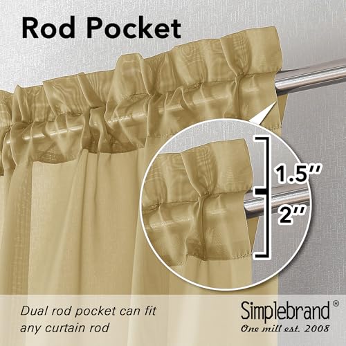 Gold Sheer Curtains (Gold / 59"W x 72"L (Pack of 2))
