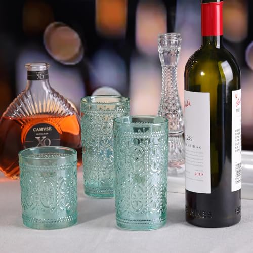 Green Drinking Glasses (Green / 4Pack 12oz)