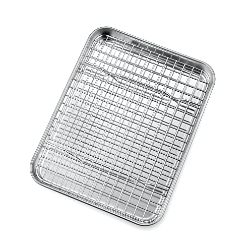 10.4 Inch Toaster Oven Pan Tray with Wire Rack (10.4 Inch)