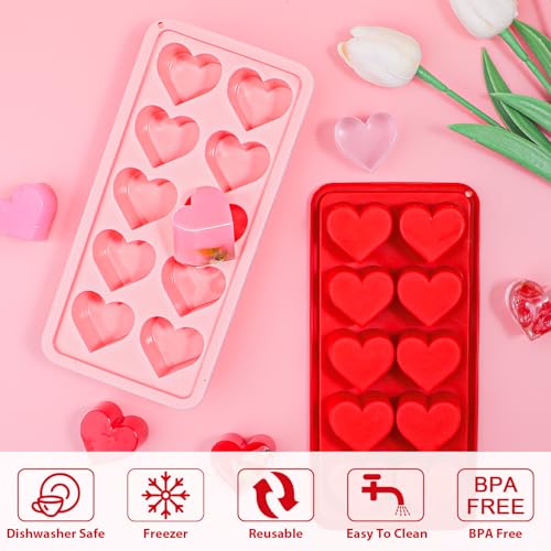 Heart Ice Cube Molds (Red and Pink)