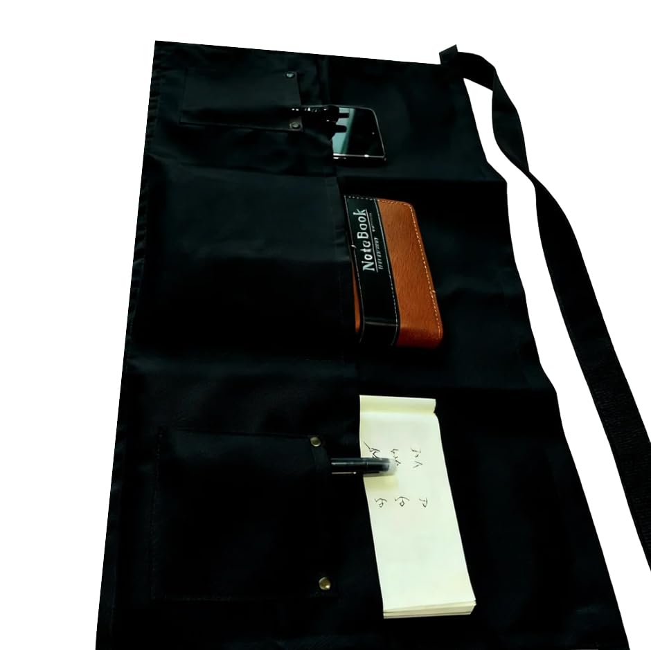 Pack of 6 Server Waist Aprons (Black X 6)