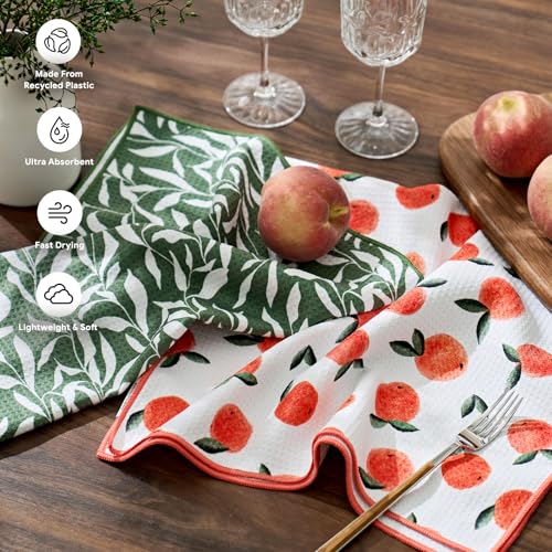Waffle Kitchen Towel Set of 2 (Peachy Leaves)