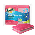 Scrub and Wipe Scrubbing Pads [10 Pack] (Pink)
