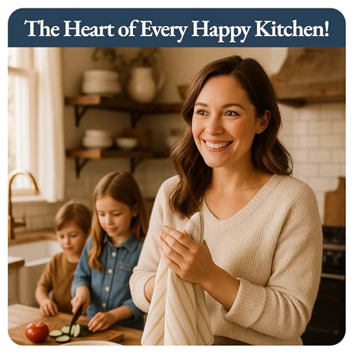Hand Towels for Kitchen 100% Cotton Absorbent 4 Pack (18"x28" - 4 Pack / 14: Beige Herringbone)