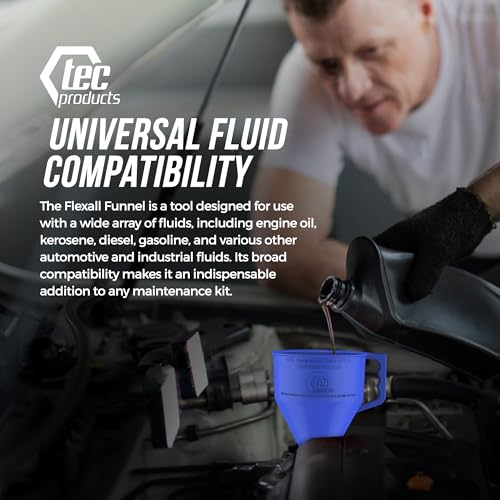 FlexAll Long Flexible Oil Change Funnel (Blue / Large)