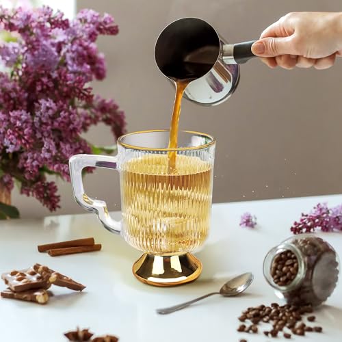 Glass Coffee Mugs with Handle (Clear)