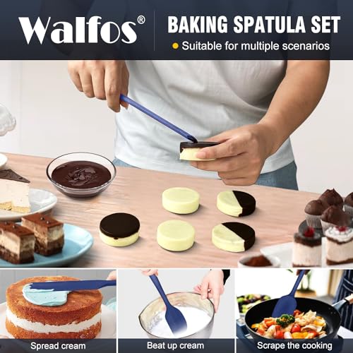 Silicone Spatula Set (Blue / 5 pieces Spoon Spatulas 600°F)