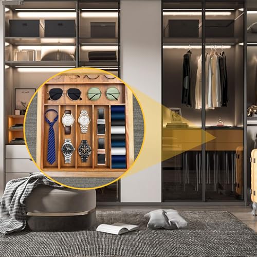 Kitchen Acacia Silverware Organizer (7 Slots / Acacia)
