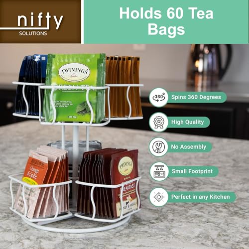 Nifty Tea Bag Spinning Carousel (White)