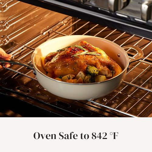 Ceramic Nonstick Cookware Set (Beige / 14PC Cookware Sets)