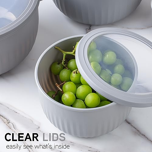 Prep Bowls with Lids (Gray / 12 Piece Set - Deep Bowls)