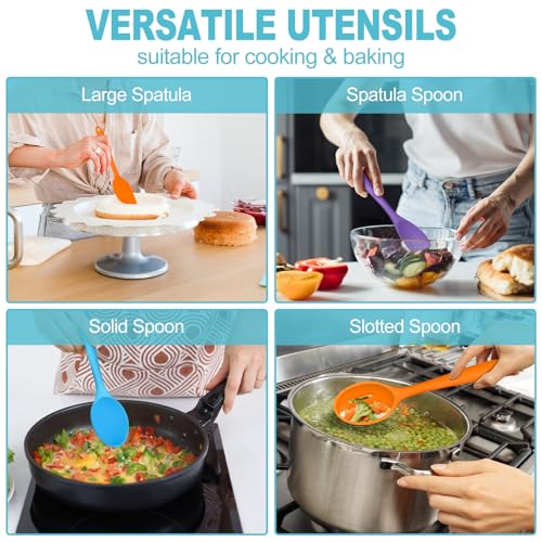 Silicone Cooking Utensil Set of 7 (Multicolor)