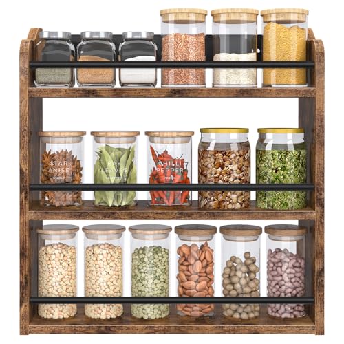 Spice Rack for Countertop (Rustic Brown)