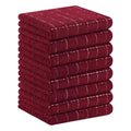 100% Cotton Terry Kitchen Towels (Burgundy Red / 13 X 28 - 8 Pack)