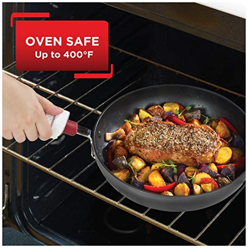 Ultimate Hard Anodized Nonstick Cookware Set 12 Piece (Hard Anodized Red Handle)