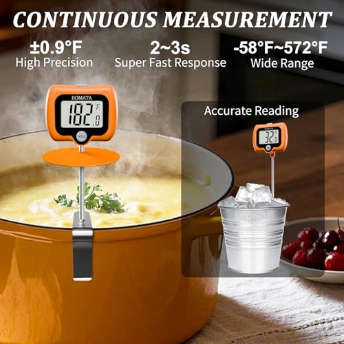 Digital Candy Thermometer with Pot Clip (Orange)