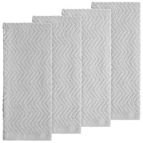 100% Cotton Kitchen Towels 15x25 in (Gray)