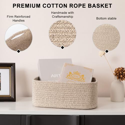 6 Pack Small Storage Baskets for Shelves (Brown / 11.81x7.87x4.72)