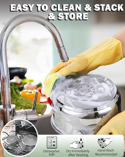 Basics 16 Quart Stainless Steel Stock Pot with Lid (16 Quarts / Gray Silicone Handle)