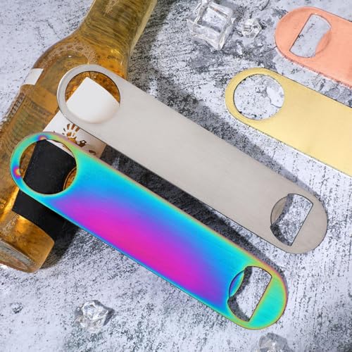 4 Pcs Heavy Duty Stainless Steel Flat Bottle Opener Bartender 7 Inch