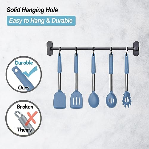 Silicone Spatula and Cooking Spoon (Starry blue)