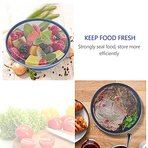 BPA Free Plastic Round Mixing Bowl with Lids (Blue)