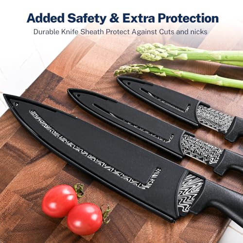 3PCS Kitchen Knife Set with Cover (Black-3pcs / 3pcs kitchen knife set)