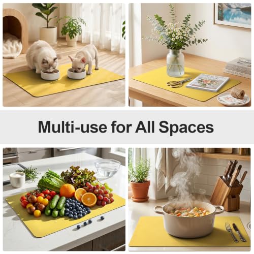 Coffee Mats for Coffee Bar Accessories (Yellow / 24" x 16")