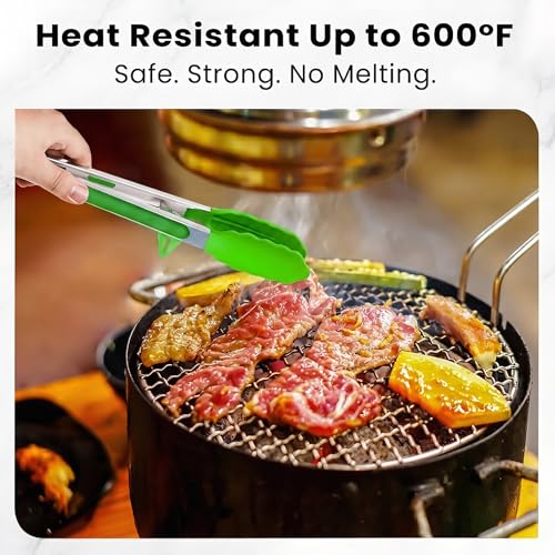 Kitchen Cooking Tongs Set (Green)