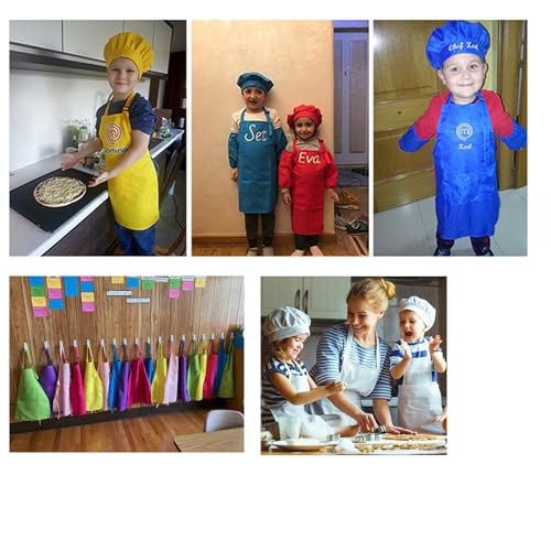 Kids Apron Chef Outfit Costume Toddler Girl Boy Aprons Cooking Baking Painting 5 (Apron / Purple)