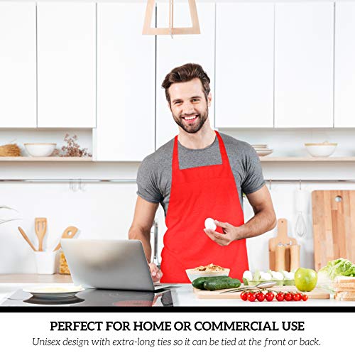 12 Pack Bib Apron (Red)