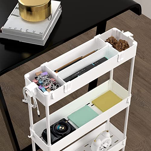 Slim Storage Cart 4 Tier (White)