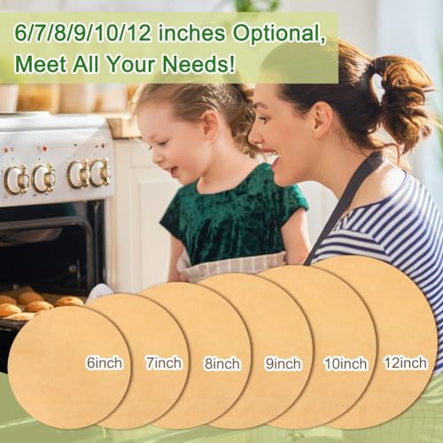 220pcs 10 Inch Parchment Paper Rounds for Cake Pans (10inch-220pcs / Unbleached)