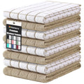 Large Premium Cotton Kitchen Towels 16"x 28" (Tan / 16" X 28" - 8 Pack)