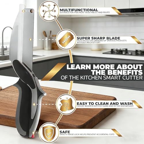 2 in 1 Kitchen Scissors for Food (Black-1pc)