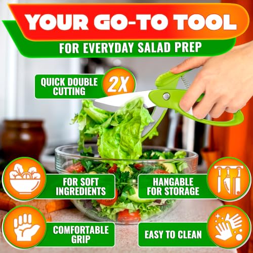 Salad Scissors for Chopped Salad (Green)