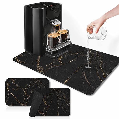 Coffee Mat for Countertops (Marble Black Gold)